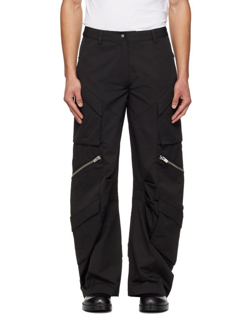 HELIOT EMIL Black Calyx Cargo Pants for men