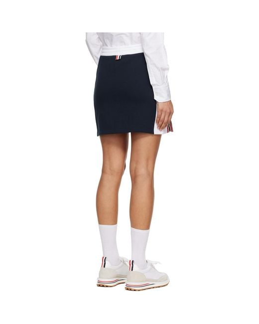 Thom Browne Blue Classic 4-Bar Jersey Miniskirt