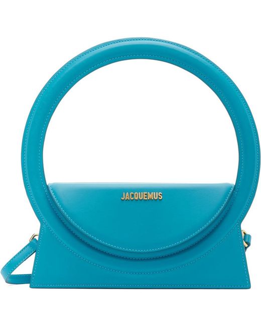 Jacquemus Suede 'le Sac Rond' Top Handle Bag in Turquoise (Blue) Lyst