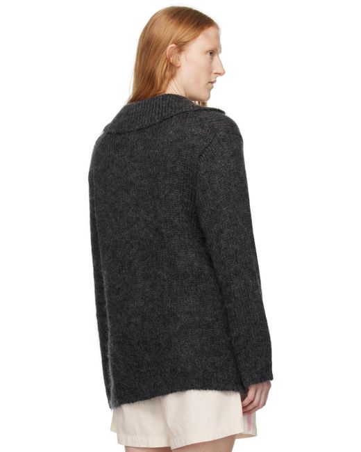 Bode Black Gray Alpine Sweater