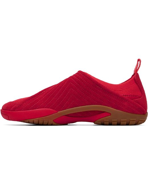 Lanvin Red Lnv1 Knit & Suede Sneakers