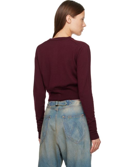 Vivienne Westwood Red Burgundy Bea Cropped Cardigan