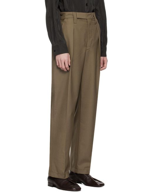 Lemaire Multicolor Taupe Pleated Trousers for men