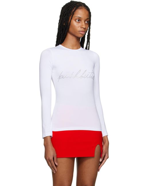 Pushbutton Red Crystal Long Sleeve T-shirt