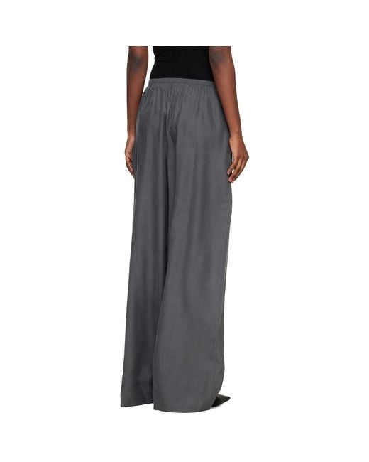 Alexander Wang Black Mid-Rise Silk Track Pants