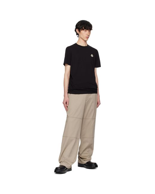 Moncler Black Three-pack Logo Patch T-shirts for men