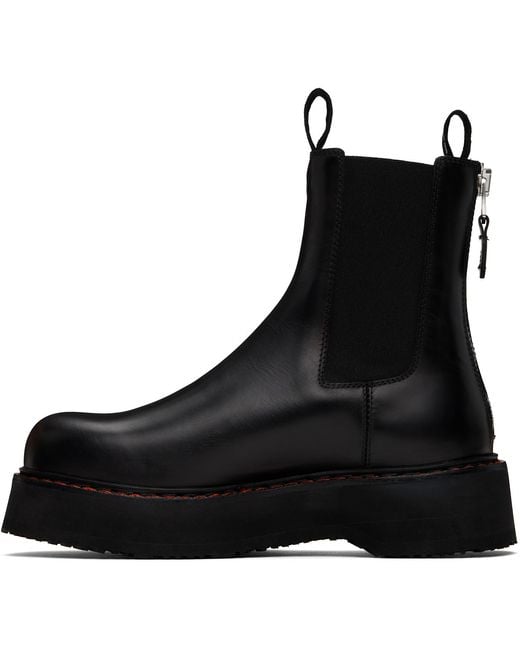 R13 Black Single Stack Chelsea Boots