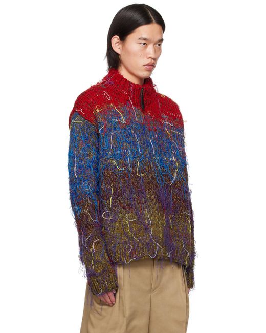 Cardigan e à fils lâches Maison Margiela pour homme en coloris Blue