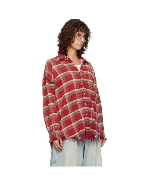 R13 Ssense Exclusive Shredded Seam Drop Neck Shirt
