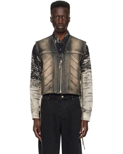 Eytys Ssense Exclusive Black Harper Leather Vest for men