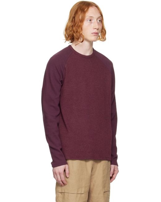 Vince Purple Burgundy Raglan Sweater for men