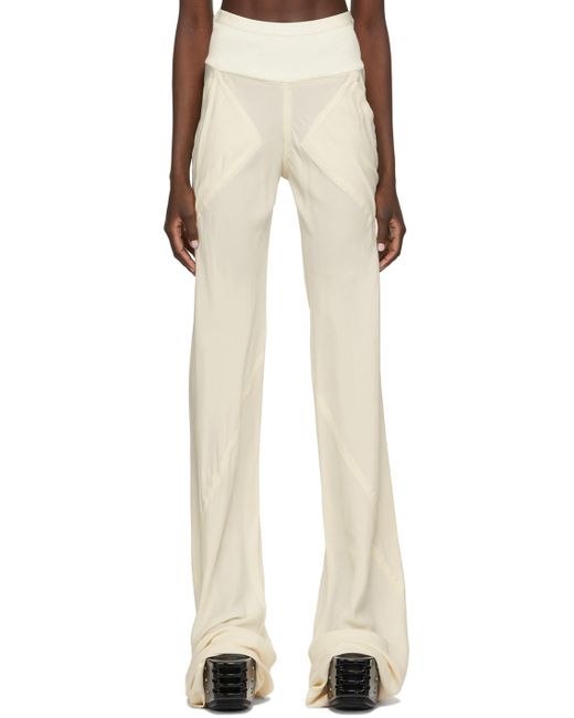 Rick Owens Silk Off-white Crepe Bias Lounge Pants | Lyst