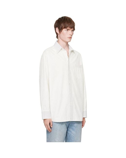 MM6 by Maison Margiela White Cotton Poplin Shirt for men