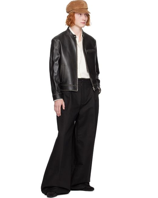 DUNST Black Racing Leather Jacket for men