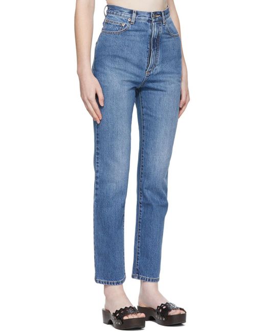 ALAÏA Women's Faded Blue Denim Jeans Blue main image 1