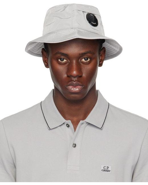 C P Company White Chrome-r Bucket Hat for men