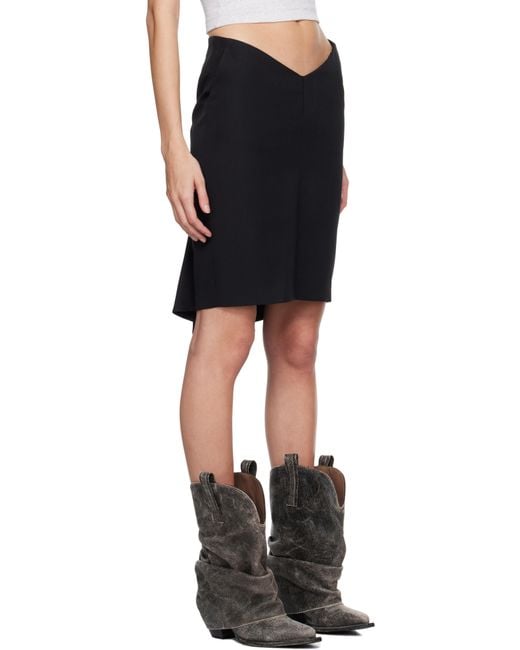 DSquared² Black Plunged Tailor Miniskirt