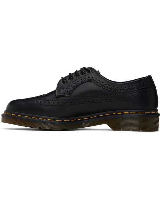 Dr. Martens Black Lost Archives 3989 Yellow Stitch Smooth Leather Brogues