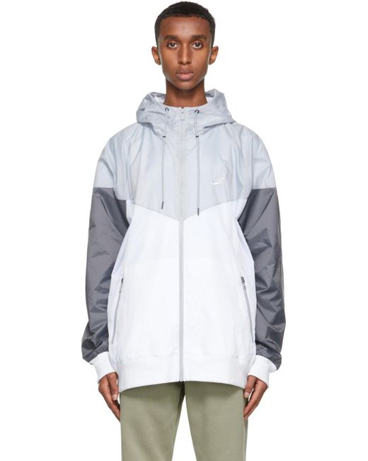 nike windrunner white grey