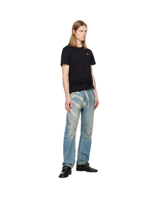 Vivienne Westwood Black Embroidered Logo T-Shirt for men
