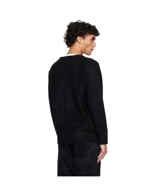 Neighborhood Black Mohair Cardigan for men