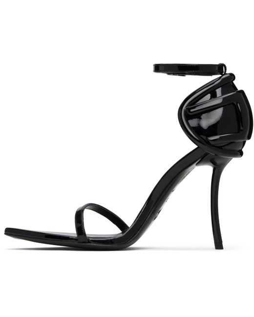 DIESEL Black D-Ten&Half Heeled Sandals