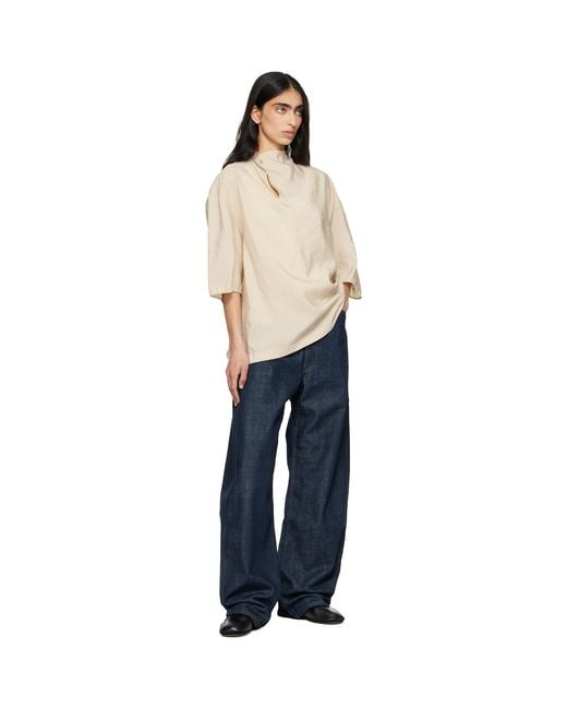 Lemaire Blue High Waisted Curved Jeans