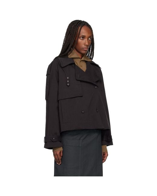 Proenza Schouler Black Label Yasmin Cropped Trench Coat