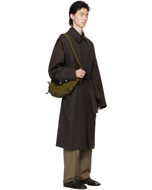 Lemaire Black Belted Coat for men