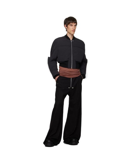 Rick Owens Black Concordians Girdered Down Bomber Jacket for men