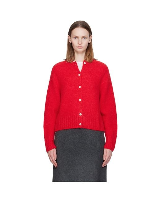 NOTHING WRITTEN Red Alpaca Knit Cardigan