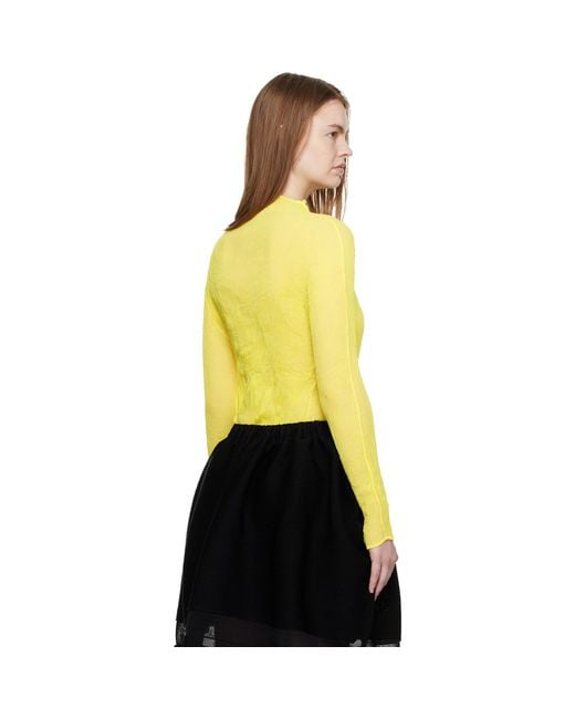 Issey Miyake Yellow Chiffon Twist 3 Top