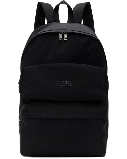 MM6 by Maison Martin Margiela Black Three-pocket Cordura Backpack