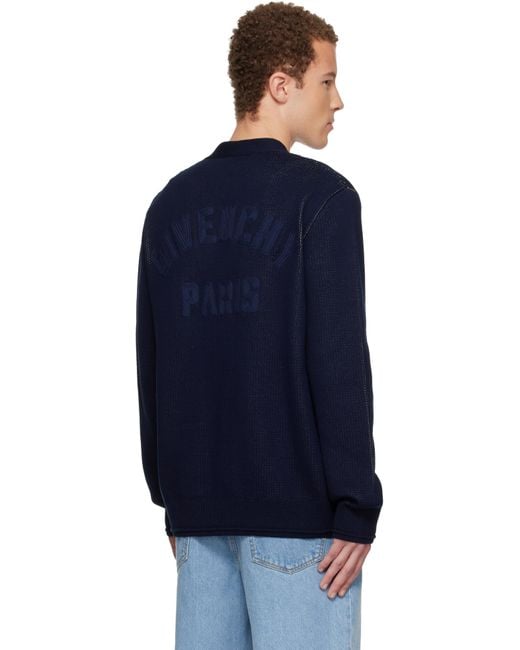 Givenchy Blue V-Neck Cardigan for men