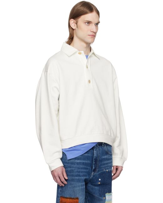 メンズ Marni ホワイト コットン ループバックジャージ ポロシャツ White
