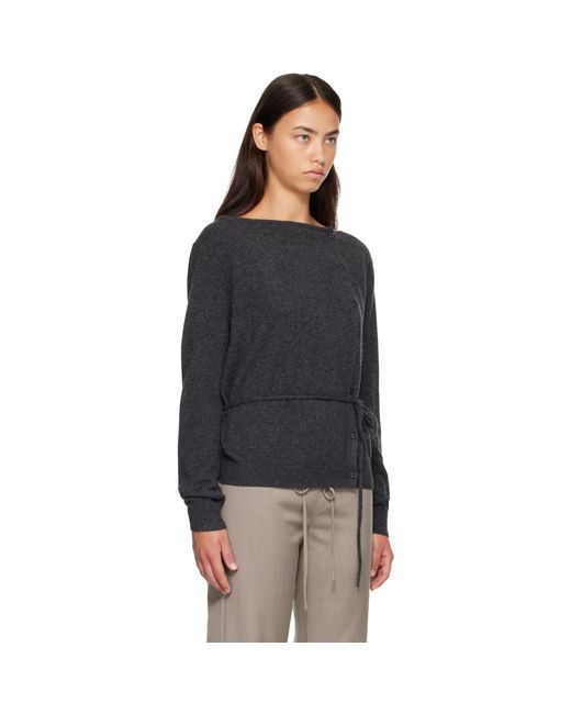 St. Agni Black Cashmere Asymm Cardigan