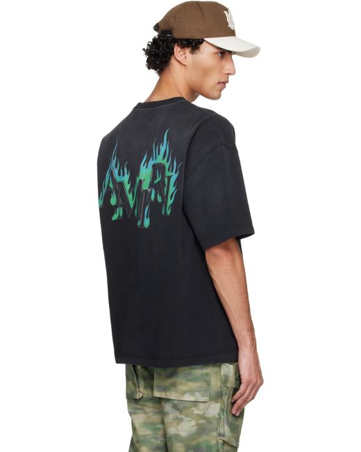 Amiri Black Flames Oversized T-Shirt for men