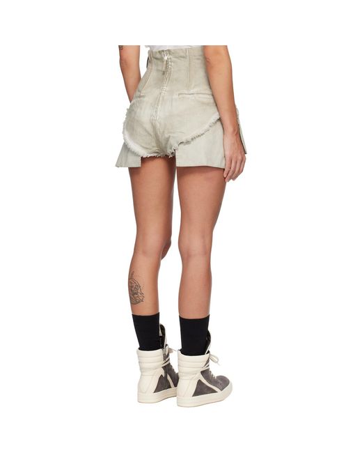 Rick Owens Multicolor Temple Dirt Cutoff Denim Shorts