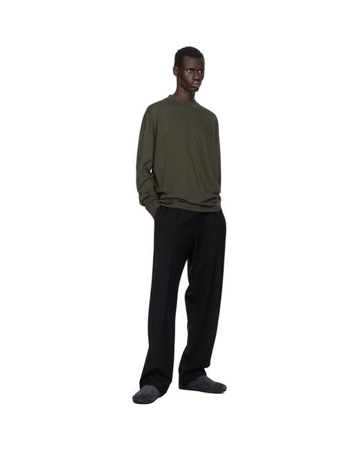 The Row Black Mock-Neck Drago Cotton Jersey T-Shirt for men