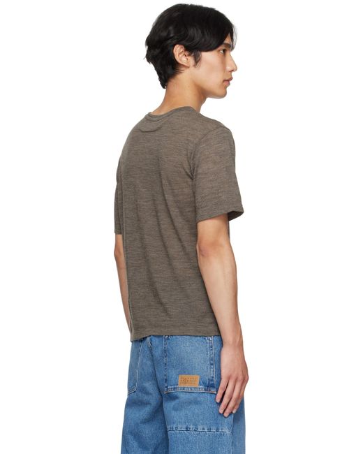 MM6 by Maison Martin Margiela Black Taupe 'Welcome' T-Shirt for men