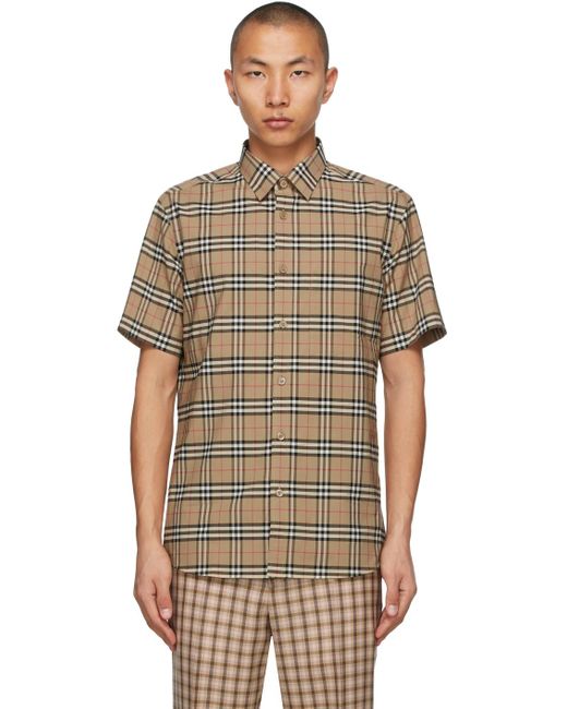 Burberry コットン ベージュ チェック Simpson ショート スリーブ シャツ カラー ナチュラル メンズ Lyst Burberry コットン ベージュ チェック Simpson ショート スリーブ シャツ カラー ナチュラル メンズ Lyst