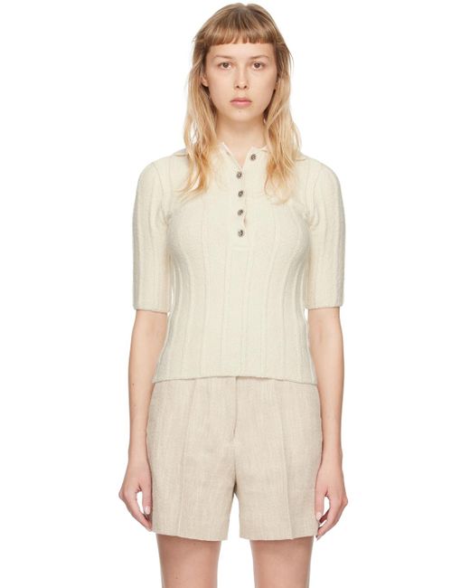 House of Dagmar Natural Off- Wide Rib Polo