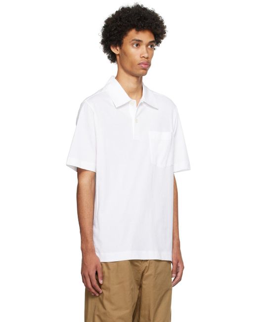 Dries Van Noten White Buttoned Polo for men
