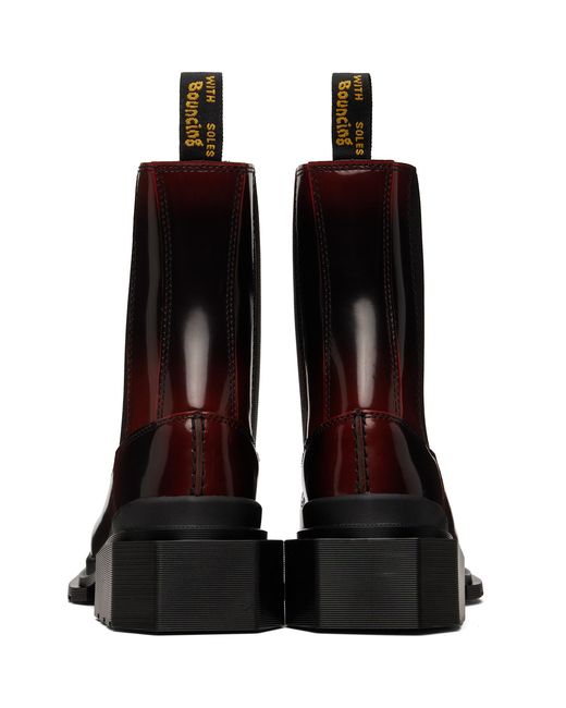 Dr. Martens Black Burgundy Maybole Square Toe Chelsea Boots
