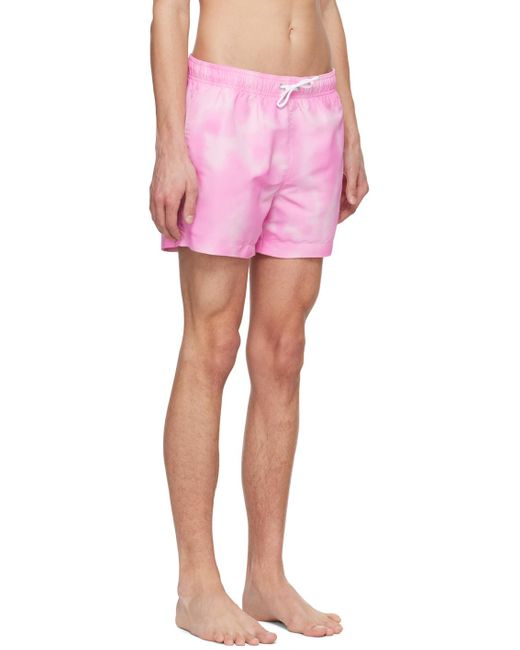 HUGO Pink Printed Swim Shorts for men