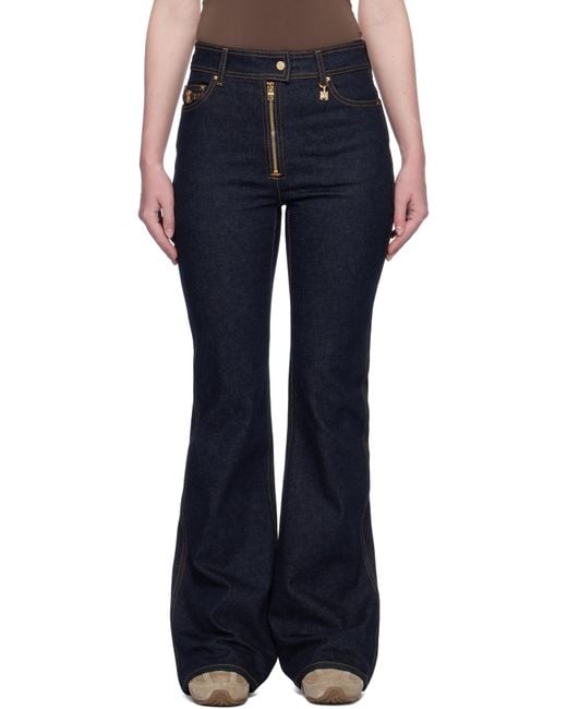 Amiri Blue Zip Up Flare Jeans