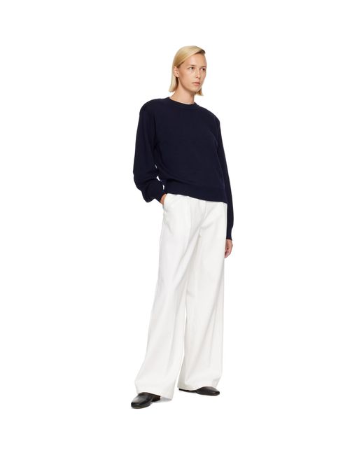 Rohe Blue Statement Shoulder Crewneck Sweater