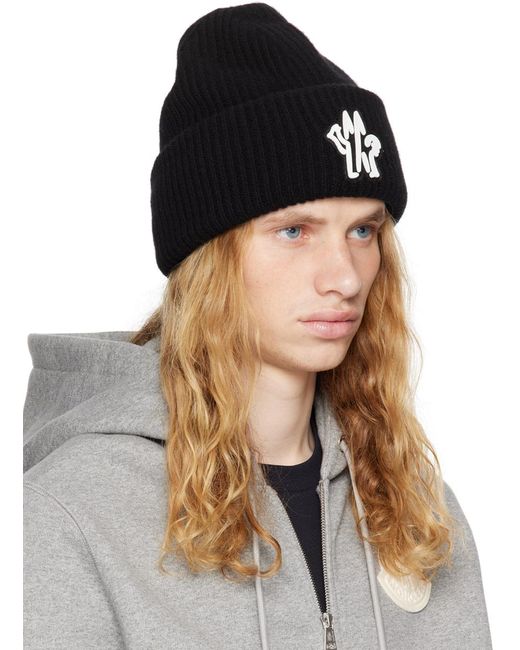 Moncler Black Archivio Creativo Beanie for men