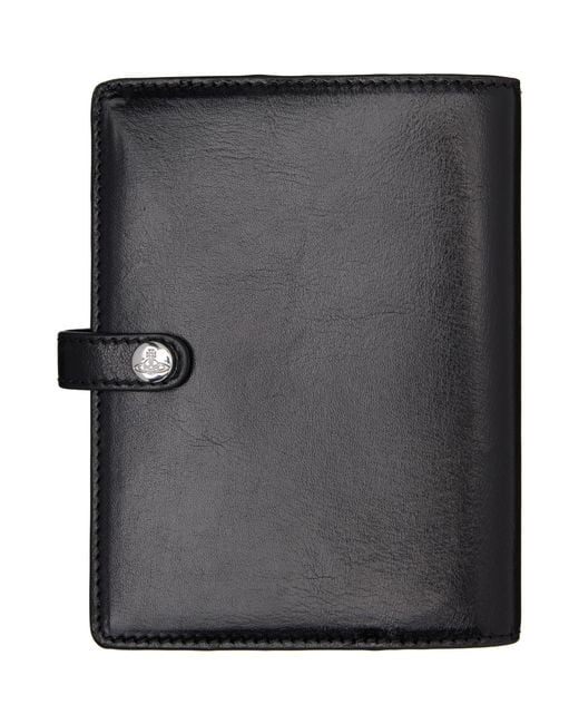 Vivienne Westwood Black Orb Passport Holder for men