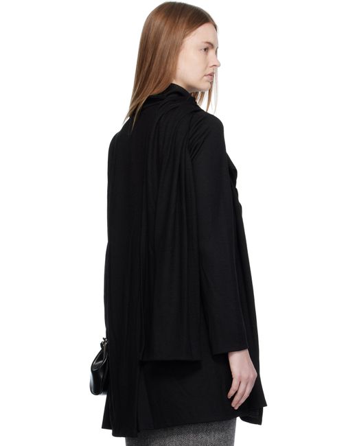 トップス Yohji Yamamoto +Noir Stole Blouse Cotton Yohji Yamamoto Women's Black Wool Stole Blouse
